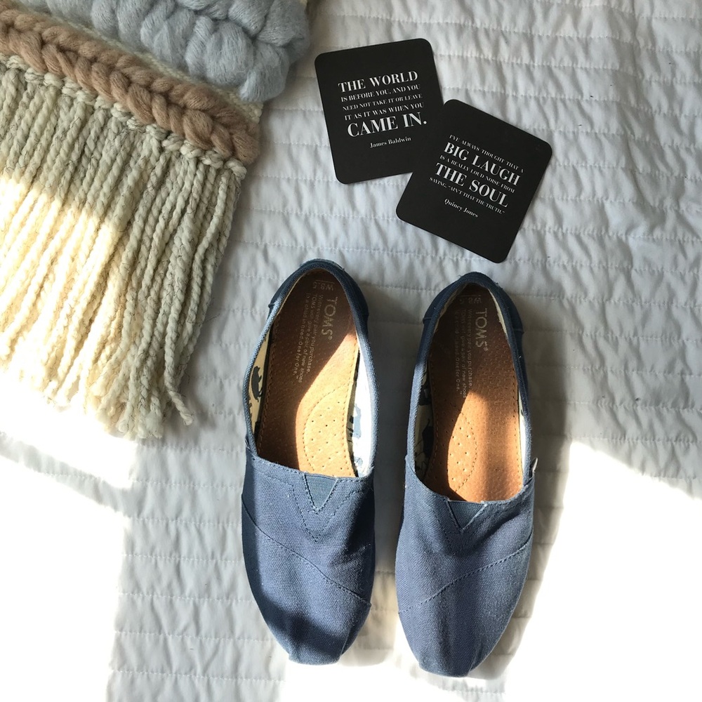 Navy Blue Toms Canvas Shoes | TOMS